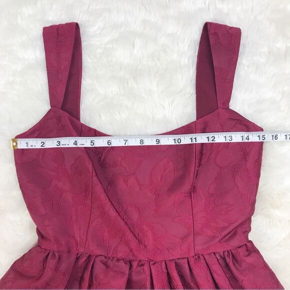 SACHIN X BABI Burgundy Fit & Flare Mini Dress Sleeveless Cocktail Size 0 New - Picture 11 of 13